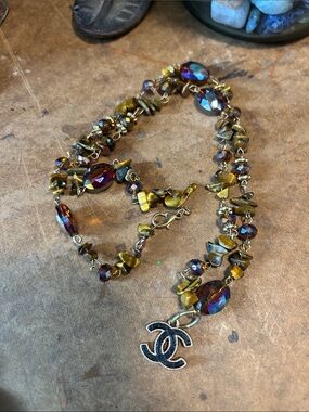 Carrie Fairy Designs Repurposed Designer Charm upon Vintage Necklace Gorgeous!